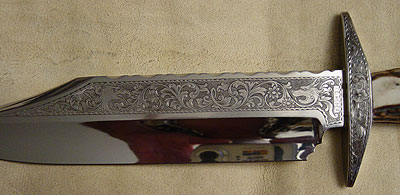 Engraved Bowie Knife