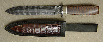 Herb Derr Damascus Dagger and Sheath