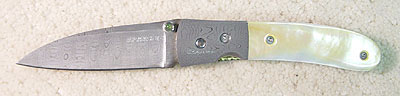 Joe Pardue Damascus Folding Knife