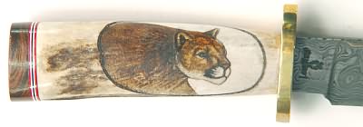 J A Lonewolf Scrimshaw Knife