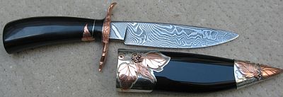 Audra Draper Damascus Bowie Knife