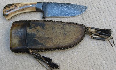 Daniel Winkler Damascus Knife and Sheath