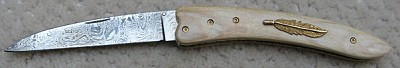 Gail Lunn Damascus Folding Knife