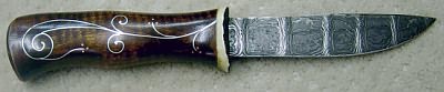 Jay Hendrickson  Damascus knife with silver inlay