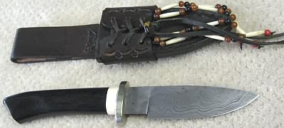 Jim Gardner Damascus Knife with sheath