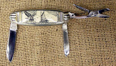 Sam McDowell Scrimshaw Knife