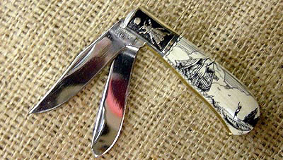 Sam McDowell Scrimshaw Knife