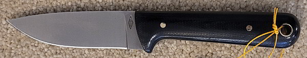Battle Horse Knives Woodsman 3" blade, 7" overall, black handle. 