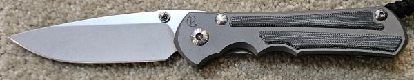 Chris Reeve Large Inkosi Drop point Magnacut blade glass Blasted Black canvas Micarta 