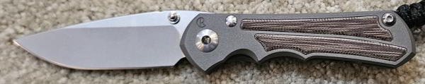 Chris Reeve Small Inkosi drop point S45VN steel Natural Canvas Micarta<br />
