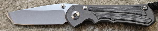 Chris Reeve Small Inkosi Tanto Magnacut blade Black canvas micarta inlay<br />
