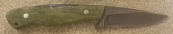 dominick-gold-damascus-b Dominick Gold Drop Point Flat Swedge #306