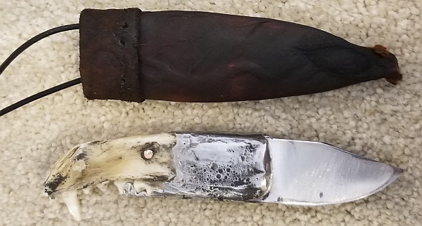 Peddler Knife Badger Jawbone Patch Knife