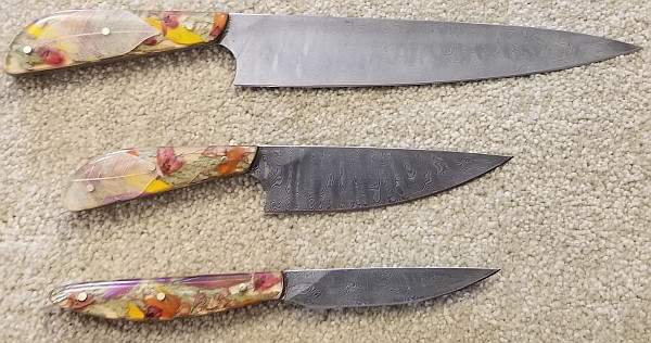 Pocono Mountain Forge 3 Piece Chef Set  Damascus