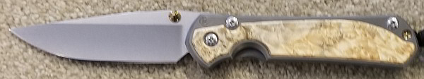 Chris Reeve Large Sebenza 31 with box elder burl inlay