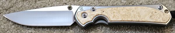 Chris Reeve Knives Large Sebenza 31 Polished CPM Magnacut, box elder inlay