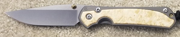 Chris Reeve Knives Small Sebenza 31 box elder burl inlay