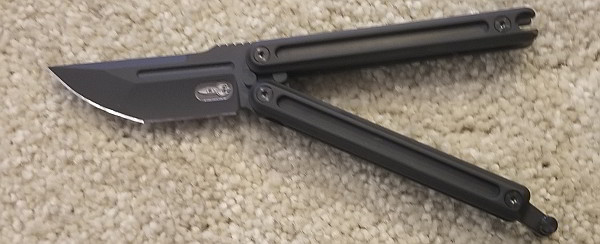 Rocket Knives  Mini Parabellum Blackout Balisong