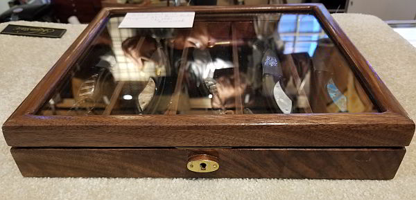 Solid Walnut knife display case by Mike Romanczak