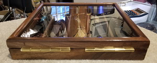 Solid Walnut knife display case by Mike Romanczak