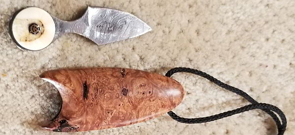 Stan McKiernan Fossil Ivory Burl Neck Knife